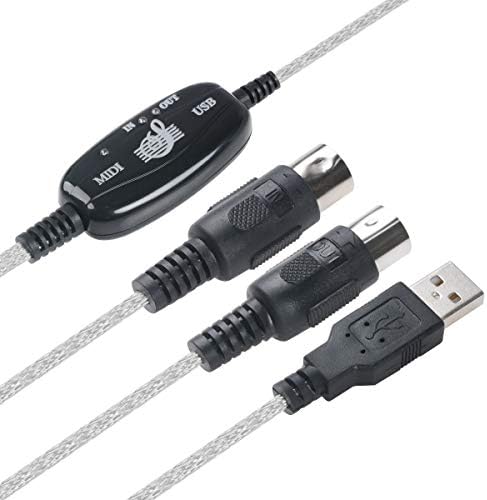 TENINYU USB to MIDI Cable Converter 2 in 1 PC to Synthesizer Music Studio Keyboard Interface Wire Plug Controller Adapter Cord 16 Channels Supports
