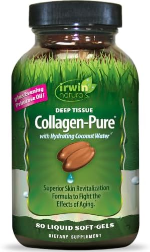 Irwin Naturals Deep Tissue Collagen-Pure Connective Tissue Support | Structural Collagen Support | 2,000 mg Hydrolyzed Collagen | Joint & Skin Wellness | 80 Liquid Soft-Gels