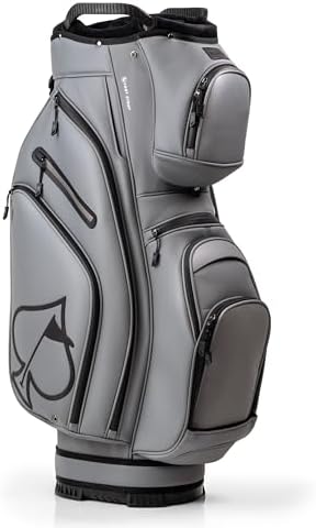 Pins & Aces Cart Bag - 14-Way, Full Length Dividers, Single Strap - Velvet Lined (Ash)