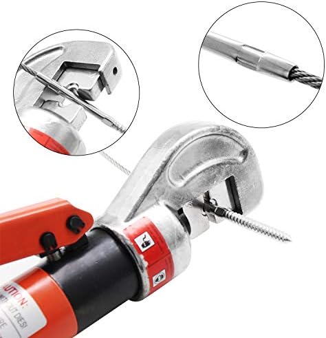 CKE Upgraded Hydraulic Crimping Tool/Hydraulic Crimper for 1/8" 5/32" 3/16" Stainless Steel Cable Railing Fittings Hardware