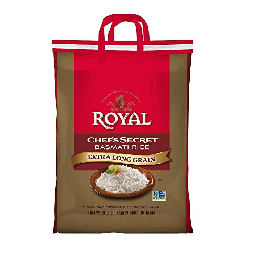 Royal Chef's Secret Basmati White Rice - 10 lb Bag | Premium Extra Long Grain Rice - Perfect for Biryanis, Pilafs, Pulao & Curries - Cook in Microwave or on Stove Top