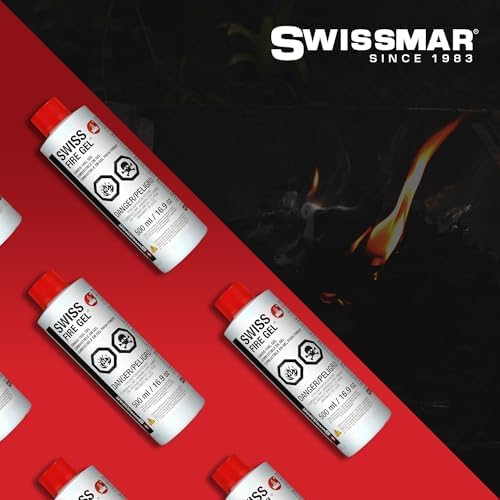 Swissmar Fire Gel Refill - Ideal for Fondue Fuel Burners & Portable Stove, Fluid Fuel Refill for Indoor & Outdoor Use, Lighter Fluid, Burns Longer - 16.9 Ounce