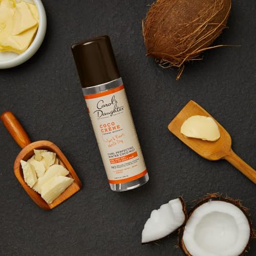 Carol's Daughter Coco Creme Curl Perfecting Water Coconut Mist, Silicone & Paraben Free Curl Refresher Spray for Curly to Coily Hair, 8.4 Fl Oz