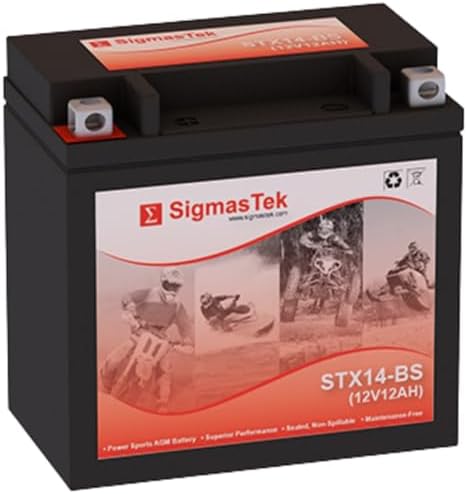Honda 420CC TRX420 Rancher 4x4, 2007-2009 ATV Compatible SLA Motorcycle Battery by SigmasTek, STX14-BS 200CCA