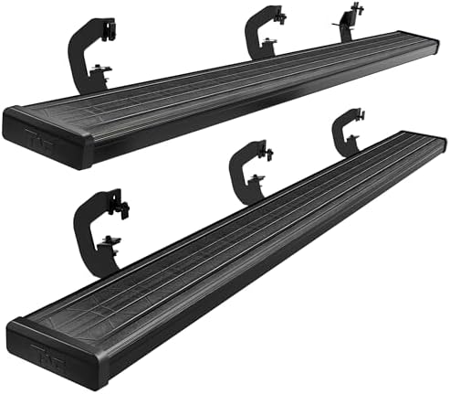 TAC Side Steps Fit Chevy Silverado/GMC Sierra 1999-2018 1500 & 1999-2019 2500/3500 Extended/Double Cab (Excluding C/K Classic) (Body Mount) Truck Pickup 3" Black Side Bars Nerf Bars 2 Pieces
