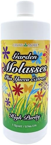 Grow More Garden Molasses for Plants with Yucca Extract - 1 Quart of USA-Made Horticultural Molasses to Boost Growth - Acts as a Soil Conditioner &