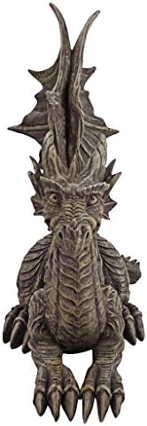 Design Toscano The Dragon of Falkenberg Castle Moat Lawn Garden Statue, 28 Inch Long, 14 Inch Tall, Cast Stone Resin, Gray Stone Finish