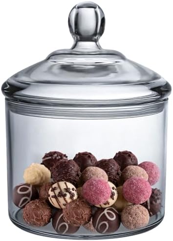 Kitchen Cookie Jar, Candy Dish with Lid, Clear Acrylic Airtight Jar for Nuts, Cookies, Candy, Chocolate, 40 OZ