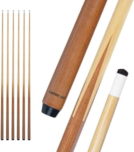 Set of 6 Pool Cues 57" One-Piece Hardwood Billiard Cue Sticks | One-piece