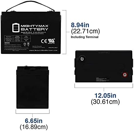 Mighty Max Battery 6V 200AH SLA Battery Replaces Camper Golf Cart RV Boat Solar Wind