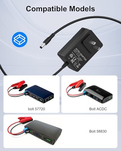 VHBW 14V Charger for Halo Bolt 58830 57720, 126510 Power Adapter | charger replacement cord for Halo 58830 and 57720 jump starters