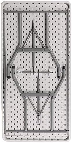 Flash Furniture 5 ft Plastic Folding Table, Granite White | Durable Construction, Commercial Use
