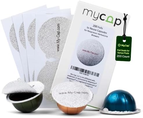 Foil Seals for Nespresso Vertuo Pods - Reusable Aluminum Lids to Extend Life of Nespresso VertuoLine Capsules (Pack of 100)