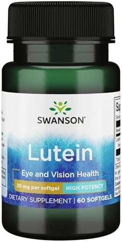 Swanson Lutein 20 Milligrams 60 Sgels | Delivers 20 mg of Lutein for Comprehensive Support of Healthy Vision and Defends Eye Tissues against Free