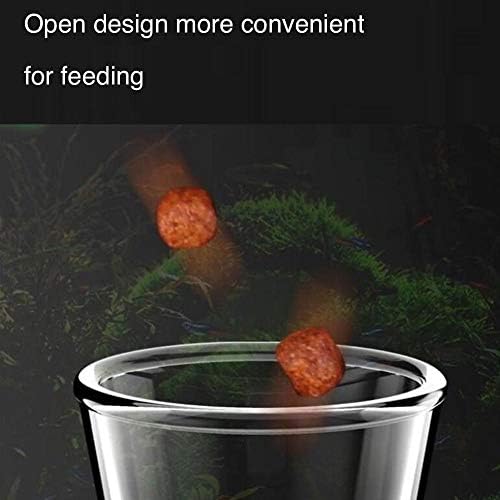 Shrimp Feeding Tube and Dish,2 Cup Clear Crystal Glass Fish Tank Shrimp Feeder Tube Tray