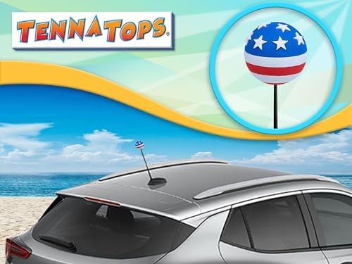 USA American Flag Ball Car Antenna Topper Auto Accessory - Fits Thin Style Antenna