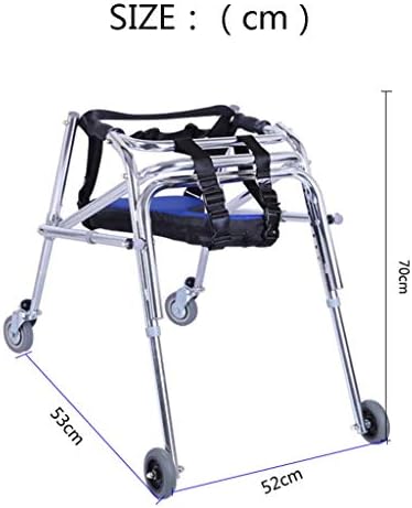 Walker Pulley Rear-Mounted Walker One-Way Folding Anti-Backward Size Walker Height Adjustable for Cerebral Palsy Children Rehabilitation Training