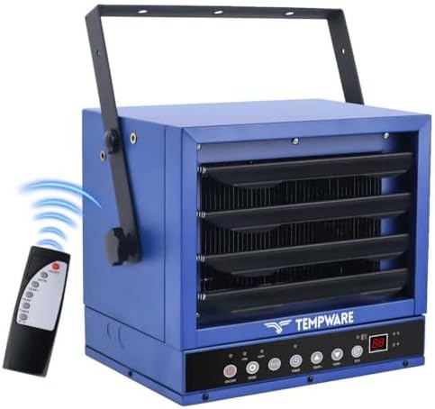 TEMPWARE 240V Hardwired Electric Garage Heater 7500W with Remote Control | Fan-Forced Shop Heater with 12H Timer, Overheat Protection