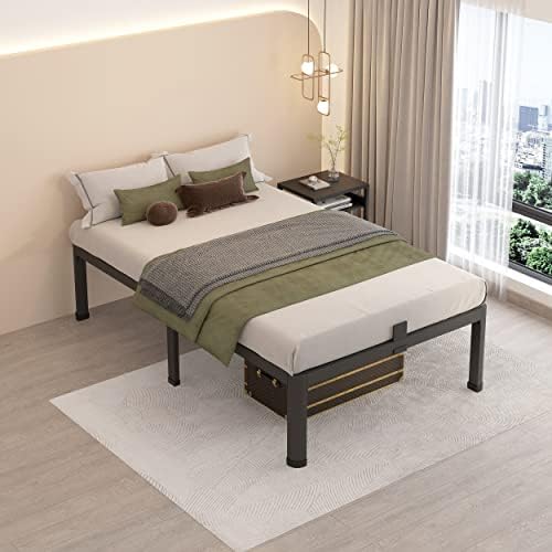 MAF 18 Inch Twin Bed Frames with Round Corner Legs Mattress Slide Stopper | No Box Spring Needed, Heavy Duty Metal Platform Bed Frame