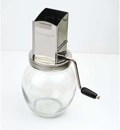 RSVP International Endurance Vintage Inspired Nut Grinder, 1.25 Cup Capacity, Glass Bottom