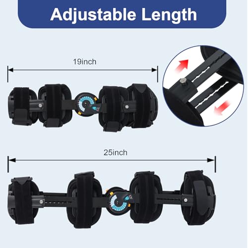 Hinged ROM Knee Brace with Adjustable Locking Dial 0°-120° | Post Surgery Knee Immobilizer & Stabilizer for ACL