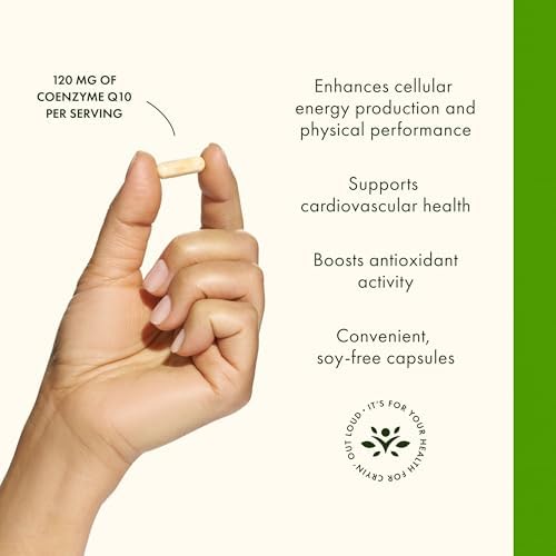 Swanson CoQ10 Helps Promote Heart Health (100 Capsules, 120mg Each) | Energy Support, and Aids Overall Cardiovascular System Health, Helps Maintain Coenzyme Q10 Supplement