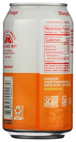 Spindrift Seltzer Orange Mango, 12 fl oz
