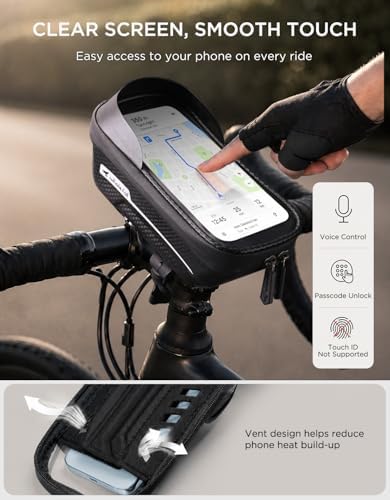 whale fall Bike Frame Bag Waterproof, 3D EVA Hard Shell, Bike Phone Holder