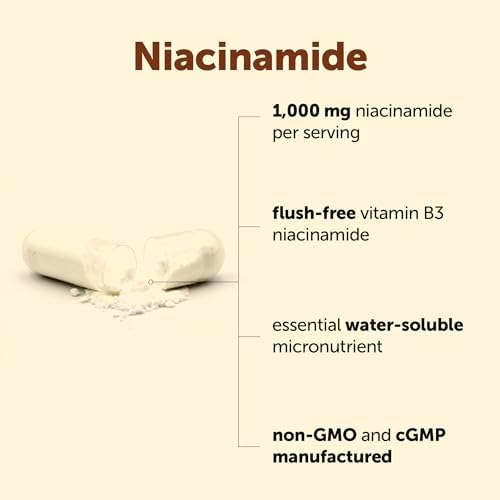 Vitamin B3 Niacinamide 500mg Per Capsule, 400 Capsules | 1,000mg Flush Free Niacin Per Serving, Essential B Vitamin Supplement | Non-GMO, Gluten Free