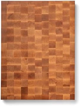 John Boos CCB Series Square Wooden Maple Cutting Board 18”x18” – 2.25” Thick, 22-lb Reversible Butcher Block with End-Grain & Finger Grips – Made in the USA