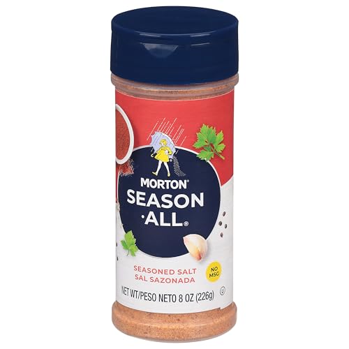 Morton Season All Purpose Seasoning, Seasoned Salt, 8 Ounce | Spices and Seasonings with Black Pepper, Onion and Garlic, Hint of Chili Pepper, Beef
