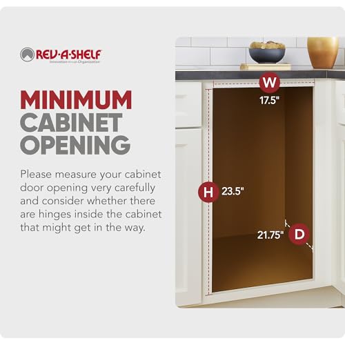 Rev-A-Shelf Pullout Under Counter Trash Can, 50 Qt 12.5 Gal Garbage Container with Soft-Close and Soft-Open Slides, Silver, 4WCBM-1550DM-1