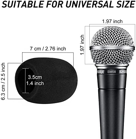 Mudder 5 Pack Foam Mic Cover Handheld Microphone Windscreen (5 Pack) | Fits Handheld Mics, Microphone Pop Filter, Microphone Muffler