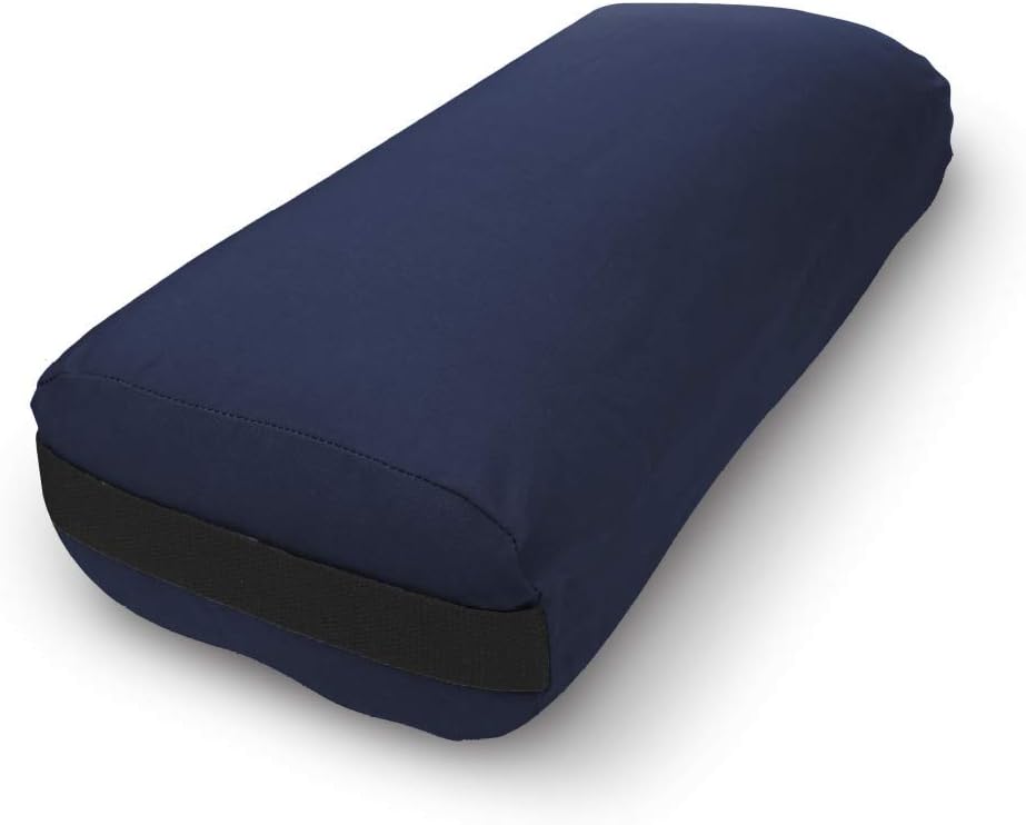 Bean Products Cotton Batting Yoga Bolster - Studio Grade Round or Rectangular Restorative Yoga Pillow for Pilates and Yin Practice - Soft Yet Firm Support with Cotton Cover - Made in The USA