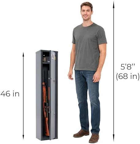 Buffalo 1115 Gun Rifle Safe Storage Cabinet Key Lock with Separate Shelf for Handguns Ammo