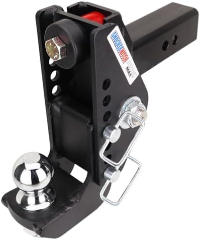Shocker 20K Impact Max Cushion Drop Hitch - 0" to 7-1/2" Drop - Fits 2" Hitch Has 2-5/16"Ball - 20,000 lbs GTW