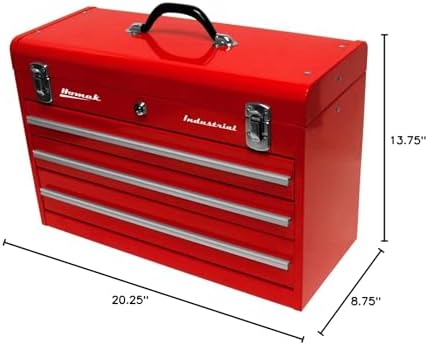 Homak Industrial 20-Inch 2-Drawer Friction Toolbox, Brown Winkle Powder Coat, BW00202200