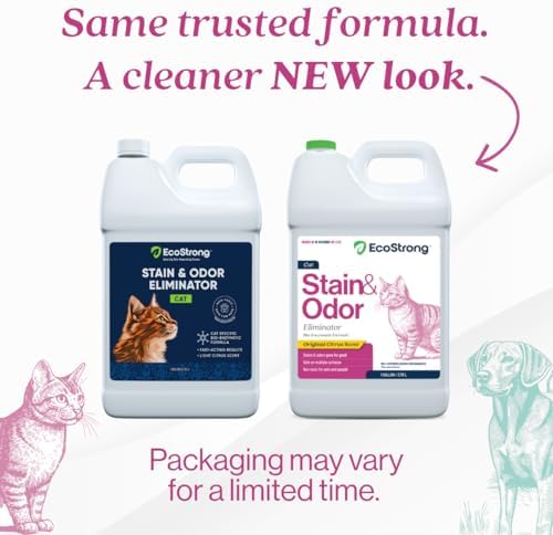 Eco Strong Cat Stain And Odor Remover| Enzyme Urine Odor Neutralizer - Stain Remover for Carpet, Litter Boxes, Bedding