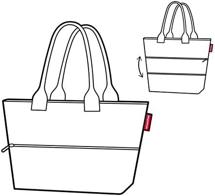 reisenthel Shopper E1, Expandable 2-in-1 Tote, Converts from Handbag to Oversized Carryall, Leaves Blue