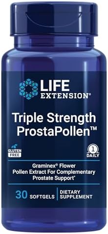 Life Extension Triple Strength ProstaPollen, 30 Softgels | Supports Prostate Health & Function, Flower Pollen Extract, Gluten-Free, 1 Daily