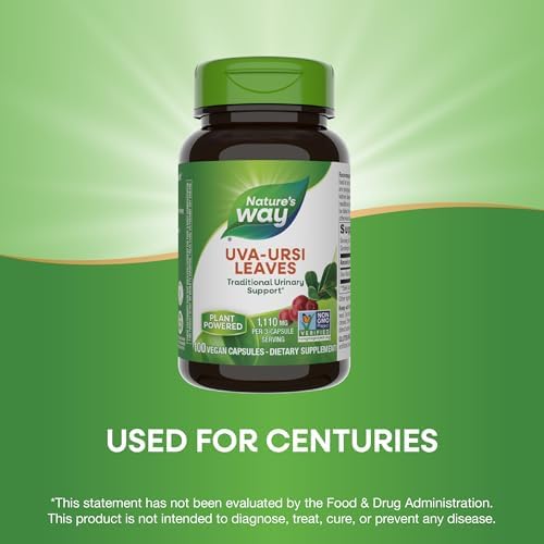 Nature's Way Uva Ursi, 1,440 mg per Serving, 100 Capsules (Packaging May Vary)