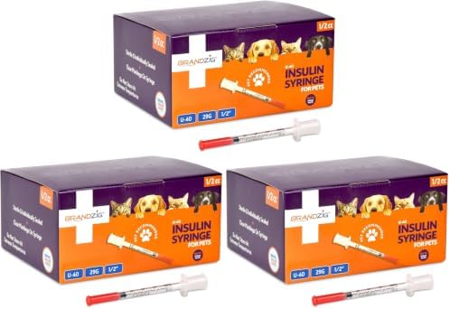 Brandzig U-40 Pet Insulin Syringes 29G 1/2cc, 1/2" 100-Pack