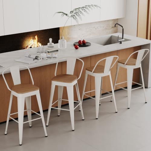 Aklaus Metal Bar Stools Set of 4