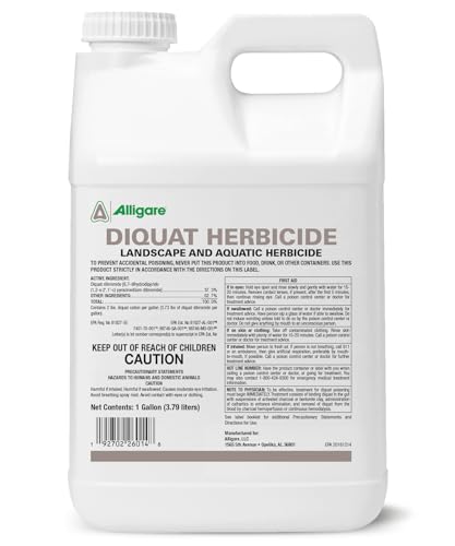 Alligare Diquat Herbicide to Control Bluegrass, Duckweed, Hydrilla & More - Glyphosate Alternative, Fast-Acting Non-Selective Liquid Weed Killer for Aquatic & Landscape Use - 2.5 Gallon
