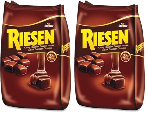 Riesen Dark Chocolate Covered Caramel Candies - Individually Wrapped Soft & Chewy Candy Pieces, 45% Cacao, European Dark Chocolate - 30 oz Bulk Bag (Pack of 1)