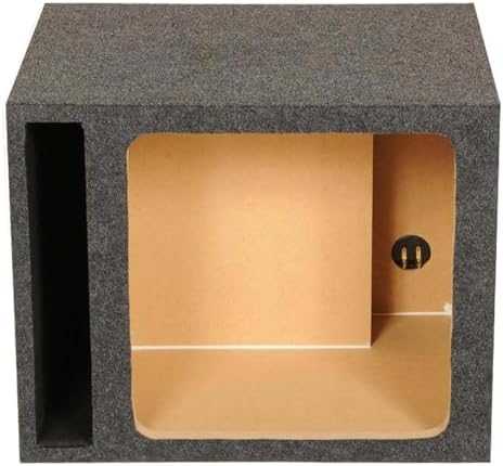 QPower QBOMB Single 12-Inch Speaker Box – Side-Ported Design with Black Bed Liner – Compatible with Kicker L7 Subwoofer