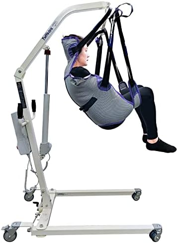 Electric Patient Lift - Rhino Lift with Manual Low Base - with Universal Divided Leg Sling(Large), 450 lb. Weight Capacity.