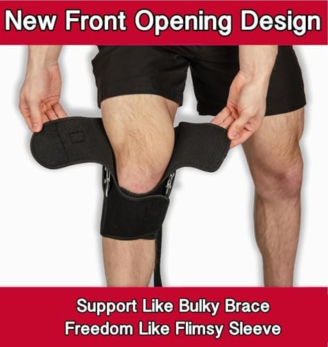 Hinged Knee Brace Support with Strap & Side Patella Stabilizers for Protection & Pain Relief for Arthritis, Meniscus Tear, ACL, MCL - Sports Compression Wrap for Running & Recovery - Men & Women