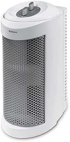 Holmes True HEPA Allergen Remover Mini Tower Air Purifier with Optional Ionizer | Small Space Air Purifier, White (HAP706-NU-1)