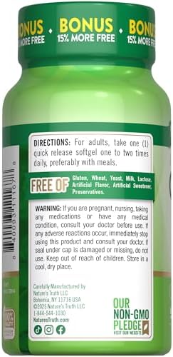 Nature's Truth CoQ10 200 mg Softgels | 92 Count | Enhanced Absorption | with Black Pepper Extract | Non-GMO & Gluten Free Supplement | with Black